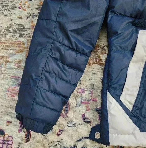 Columbia Mens Vintage Classic Navy Pullover Puffer Winter Hooded Jacket, sz SM - Picture 8 of 17